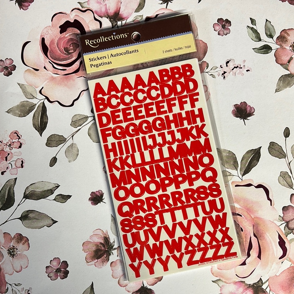Recollections Red Alphabet Stickers